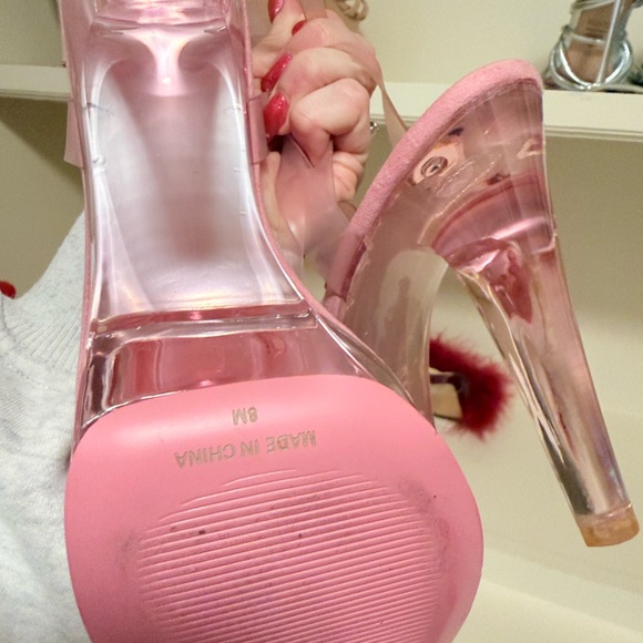 Steve Madden Blush Pink Clear Heels - Picture 5 of 5